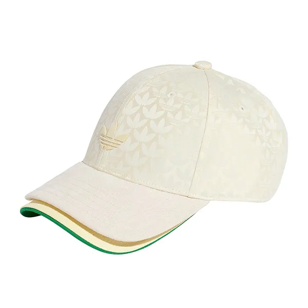 Mũ Adidas Trefoil Monogram Jacquard Suede Double Visor Baseball Cap IS3005 Màu Trắng Kem