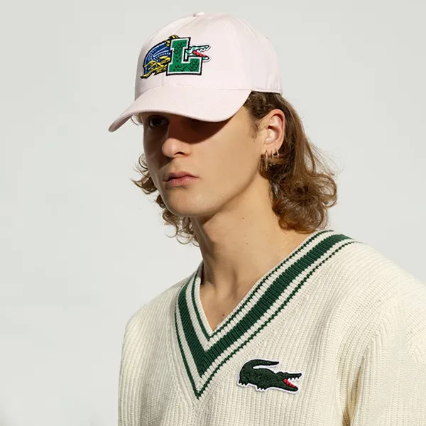 Mũ Lacoste Unisex Contrast Badge Cap RK1503 Màu Hồng