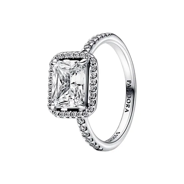 Nhẫn Nữ Pandora Rectangular Sparkling Halo Ring 192391C01 Màu Bạc
