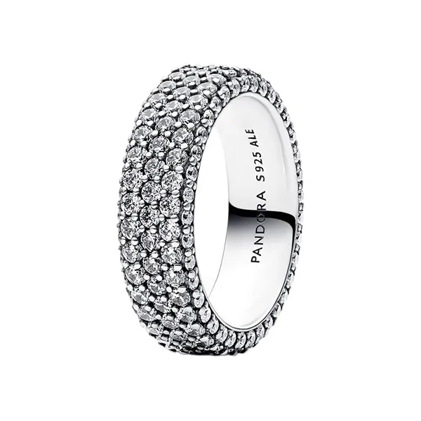 Nhẫn Nữ Pandora Timeless Pavé Triple-row Ring 192634C01 Màu Bạc