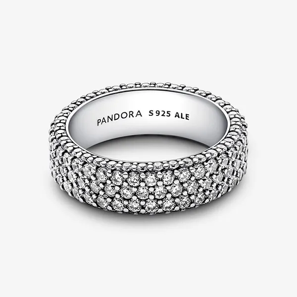 Nhẫn Nữ Pandora Timeless Pavé Triple-row Ring 192634C01 Màu Bạc