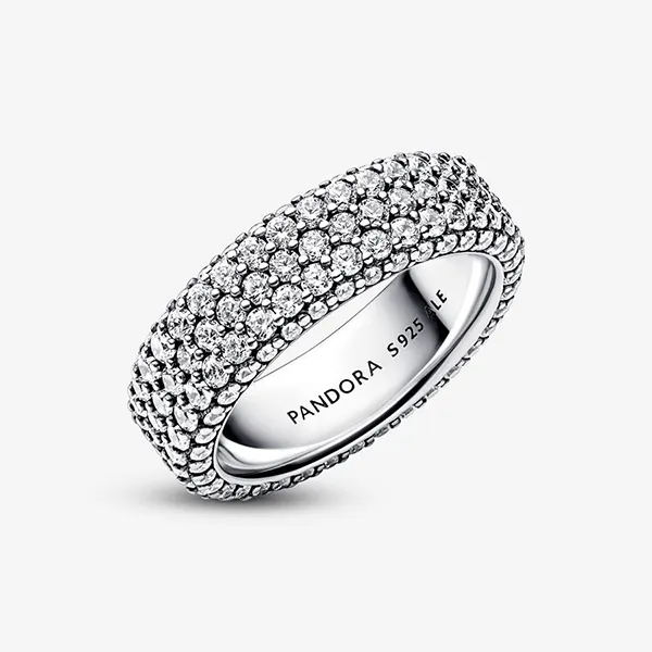 Nhẫn Nữ Pandora Timeless Pavé Triple-row Ring 192634C01 Màu Bạc