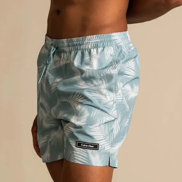 Quần Short Nam Calvin Klein CK Core Solids Printed Swim KM0KM00813 Màu Xanh Nhạt Size L - Thời trang - Vua Hàng Hiệu