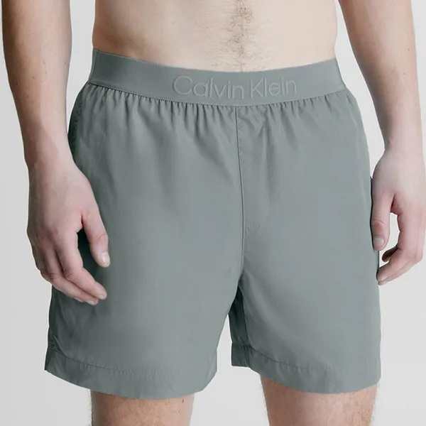 Quần Short Nam Calvin Klein CK Core Tonal Short Length Swim KM0KM00861 Màu Xám Size S