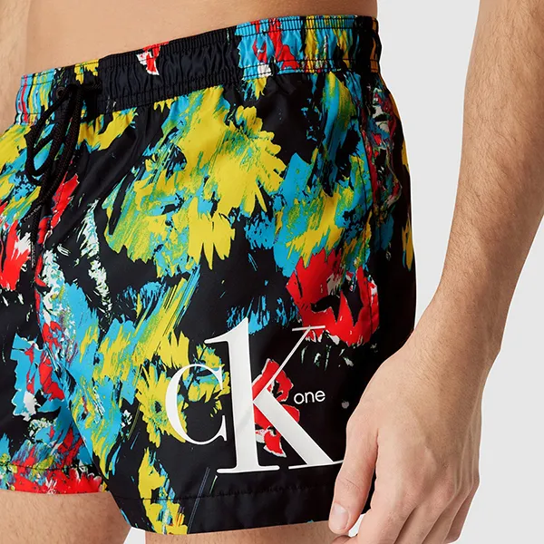 Quần Short Nam Calvin Klein CK Drawstring Print Swim Phối Màu Size M