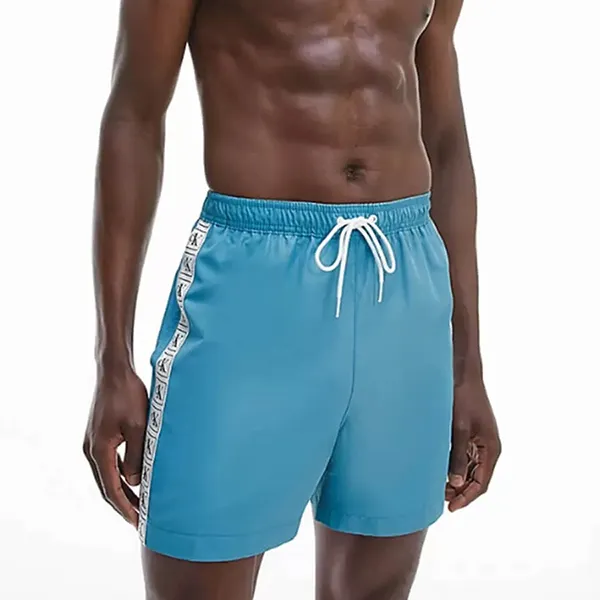 Quần Short Nam Calvin Klein CK Medium Drawstring Swim Shorts Màu Xanh Blue Size M