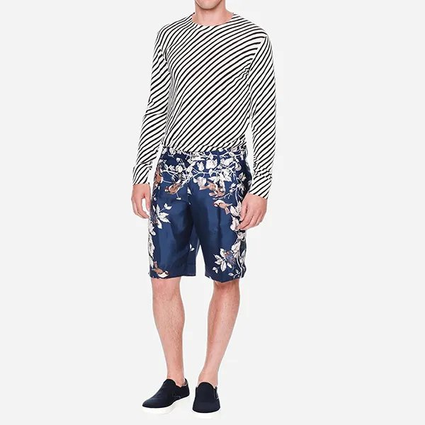 Quần Short Nam Dolce & Gabbana D&G Bird-Print Silk Bermuda Shorts G6LWET Màu Xanh Navy Size 48 - Thời trang - Vua Hàng Hiệu