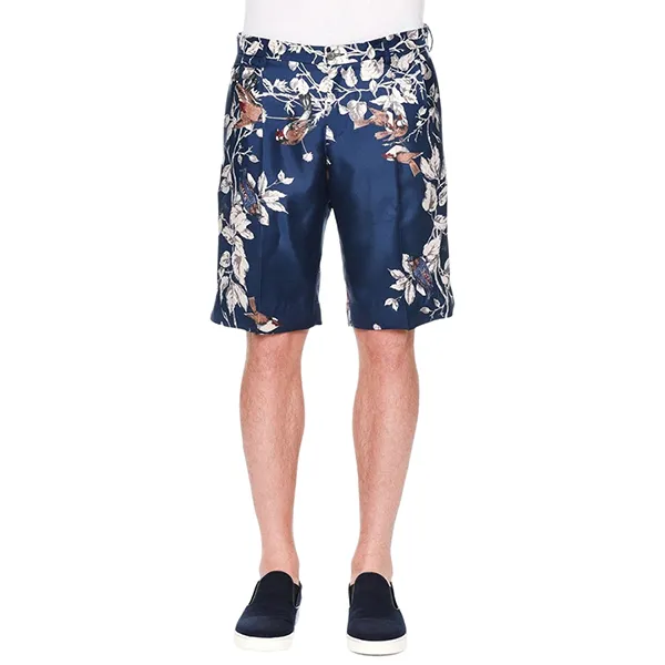 Quần Short Nam Dolce & Gabbana D&G Bird-Print Silk Bermuda Shorts G6LWET Màu Xanh Navy Size 48 - Thời trang - Vua Hàng Hiệu