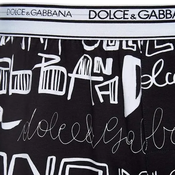 Quần Short Nam Dolce & Gabbana D&G Logo Print M4B56J Màu Đen Trắng Size S - Thời trang - Vua Hàng Hiệu