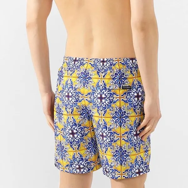 Quần Short Nam Dolce & Gabbana D&G M4A13T Màu Xanh Vàng Size S - Thời trang - Vua Hàng Hiệu