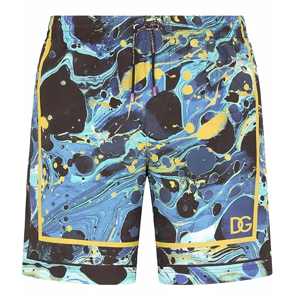 Quần Short Nam Dolce & Gabbana D&G Marble-Print Mid-Length Swim M4A13T Màu Xanh Size S - Thời trang - Vua Hàng Hiệu