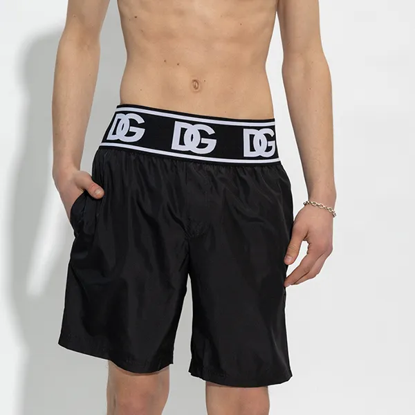 Quần Short Nam Dolce & Gabbana D&G Swim Shorts With Logo M4E60T Màu Đen Size S - Thời trang - Vua Hàng Hiệu