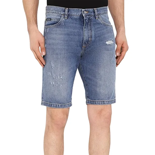 Quần Short Nam Dolce & Gabbana D&G Tag Gold GY4JED Màu Xanh Nhạt Size 46 - Thời trang - Vua Hàng Hiệu