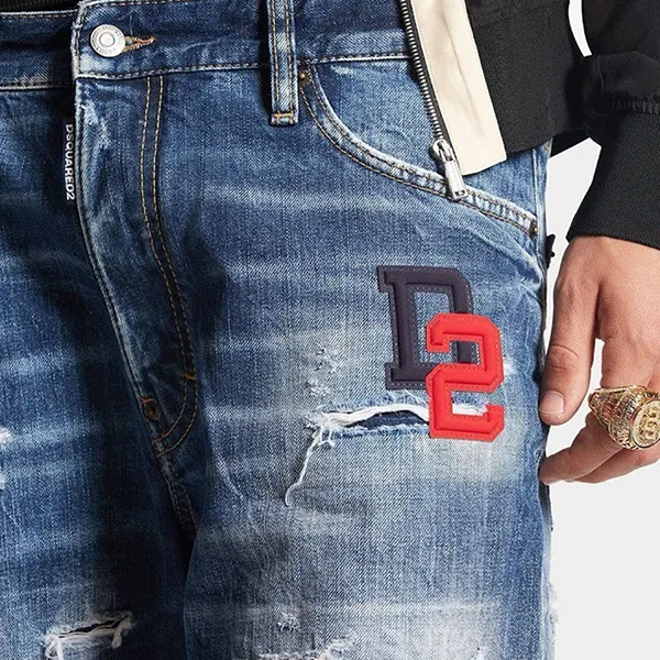 Quần Short Nam Dsquared2 D2 Logo Embroidered S74MU0819 Màu Xanh Size 48 - Thời trang - Vua Hàng Hiệu