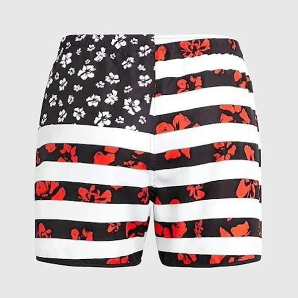 Quần Short Nam Neil Barrett Flower Print Swimsuit Pants BCB113R Màu Đen/Trắng/Đỏ Size S
