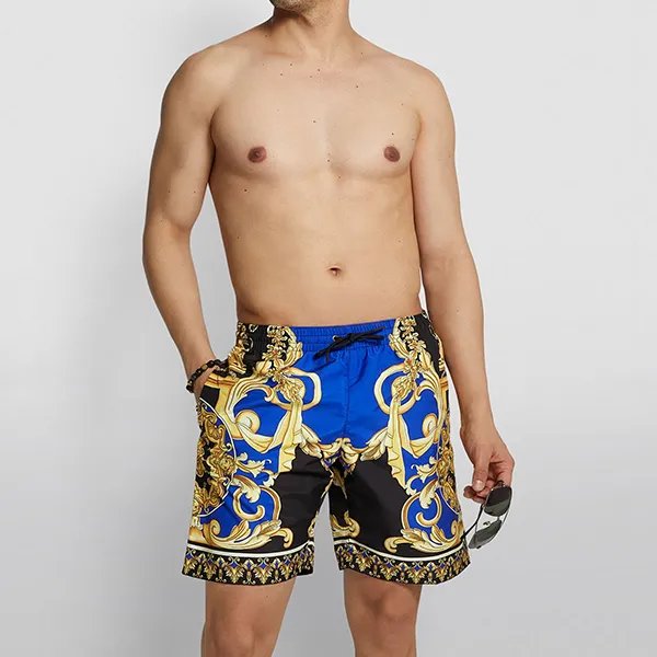 Quần Short Nam Versace A7343 GB02 Màu Xanh Hoa Vàng Size 3 - Thời trang - Vua Hàng Hiệu