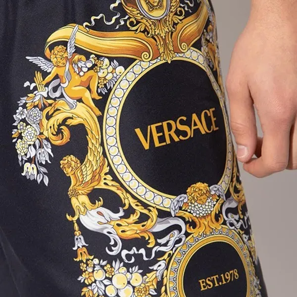 Quần Short Nam Versace Logo-Print Swim Shorts 1001598 Màu Đen Size S - Thời trang - Vua Hàng Hiệu