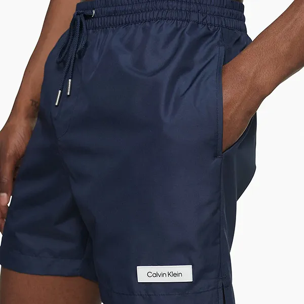 Quần Short Nam Calvin Klein CK Core Solids Medium Drawstring Swim Shorts Màu Xanh Navy Size L