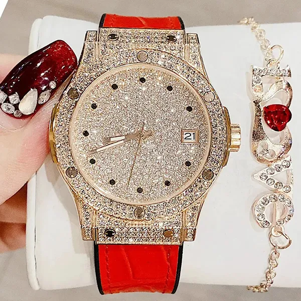 Set Đồng Hồ Nữ Davena Automatic 38mm Women's Watches Màu Vàng - Đồng hồ - Vua Hàng Hiệu