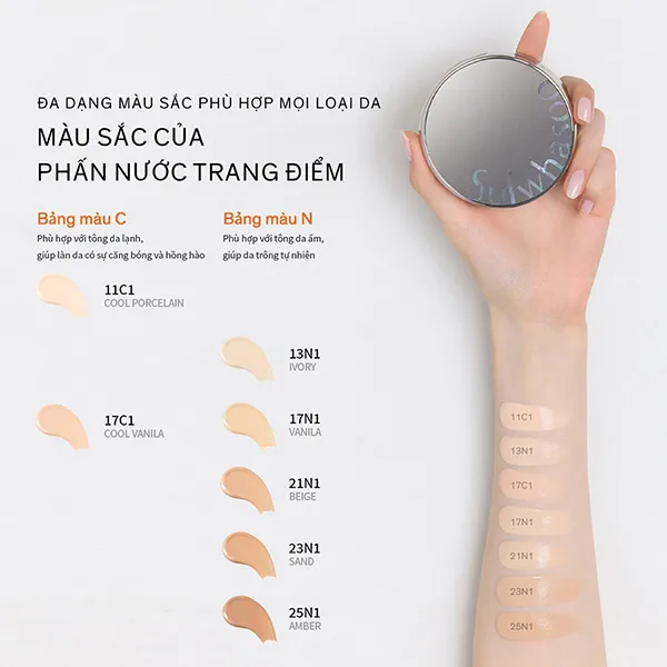 Set Phấn Nước Sulwhasoo Perfecting Cushion Airy + 1 Lõi Refill Tone 17N1 Vanilla - Trang điểm - Vua Hàng Hiệu