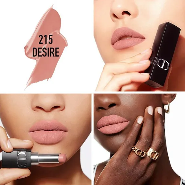 Son Dior Rouge Dior Forever Transfer-Proof Lipstick 215 Desire Màu Hồng Nâu