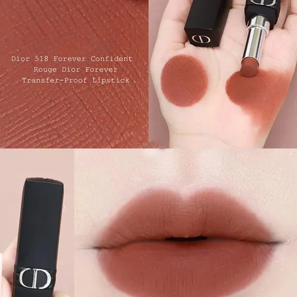 Son Dior Rouge Dior Forever Transfer-Proof Lipstick 518 Forever Confident Màu Cam Đất - Son Môi - Vua Hàng Hiệu