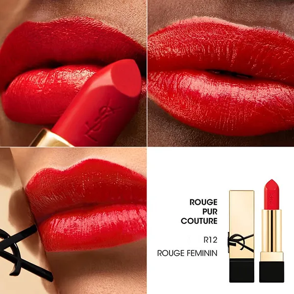 Son YSL Yves Saint Laurent Rouge Pur Couture Lipstick R12 Rouge Feminin Màu Đỏ Cam - Son Môi - Vua Hàng Hiệu