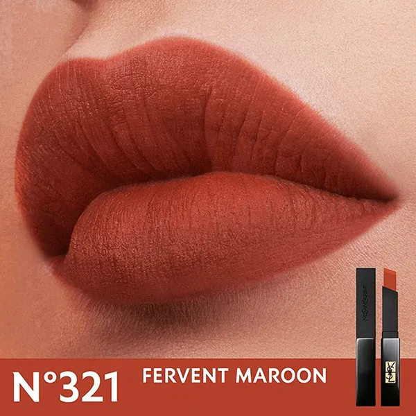 Son Yves Saint Laurent YSL The Slim Velvet Radical Slim 321 Fervent Maroon Màu Đỏ Đất - Son Môi - Vua Hàng Hiệu