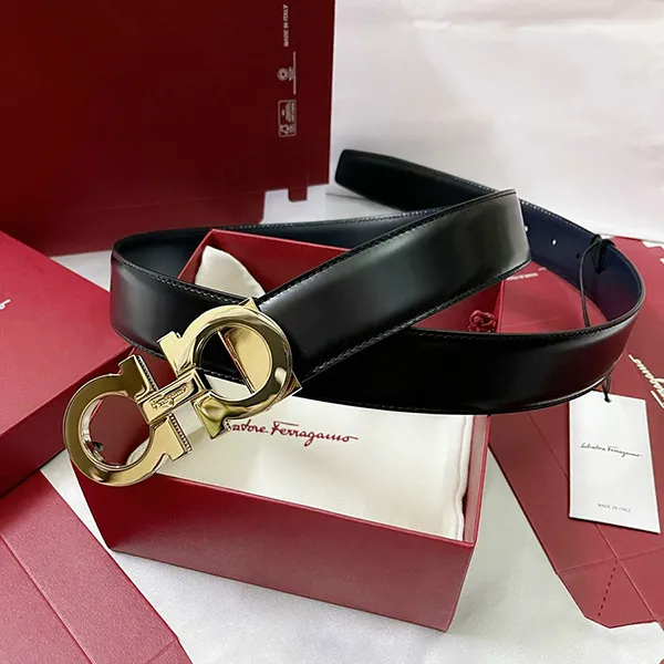 Thắt Lưng Nam Salvatore Ferragamo Gancini Belt Màu Đen Size 110 - Thắt lưng - Vua Hàng Hiệu