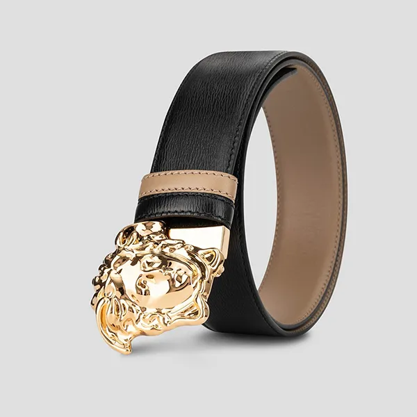 Thắt Lưng Nam Versace Belt Black Leather Logo Medusa Gold 1010325 1A09262 2BL4V Màu Đen Vàng Size 80 - Thắt lưng - Vua Hàng Hiệu