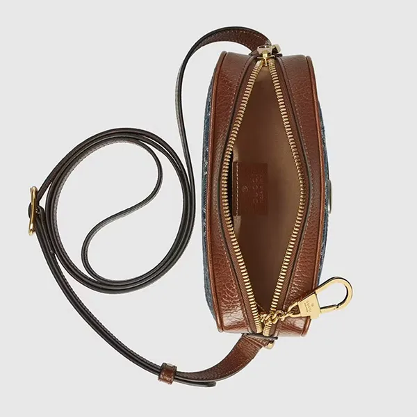 Túi Đeo Chéo Gucci Ophidia Denim Supreme Bag 517350-2KQGG-8375 Xanh - Nâu