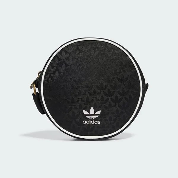 Túi Đeo Chéo Nữ Adidas Trefoil Monogram Jacquard Round Bag IT7388 Màu Đen - Túi xách - Vua Hàng Hiệu