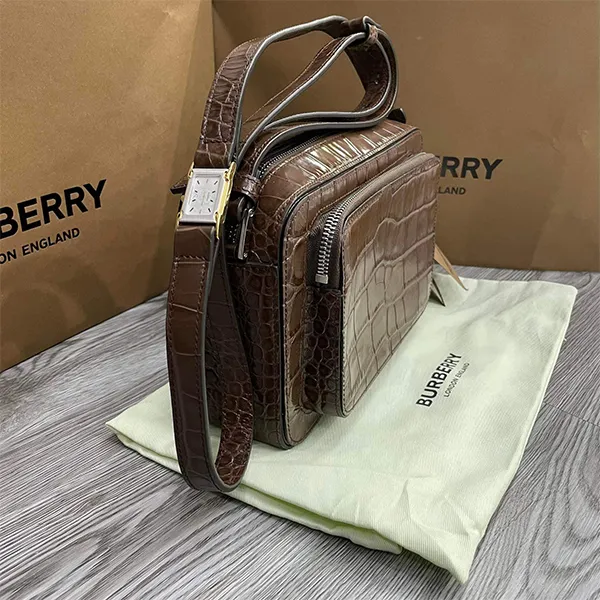 Túi Đeo Chéo Nam Burberry Faux Watch Crossbody Bag Màu Nâu - Túi xách - Vua Hàng Hiệu