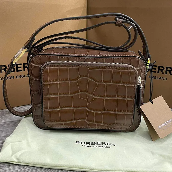 Túi Đeo Chéo Nam Burberry Faux Watch Crossbody Bag Màu Nâu - Túi xách - Vua Hàng Hiệu