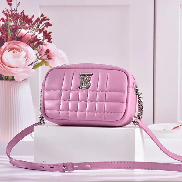 Túi Đeo Chéo Nữ Burberry Mini Lola Camera Bag 8049049 Màu Hồng - Túi xách - Vua Hàng Hiệu