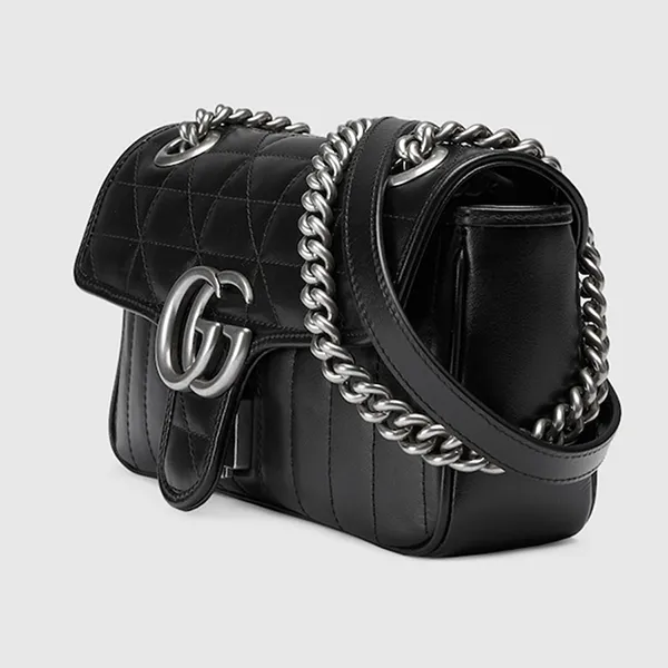 Túi Đeo Chéo Nữ Gucci GG Marmont Mini Shoulder Bag ‎446744 UM8AN 1000 Màu Đen - 3