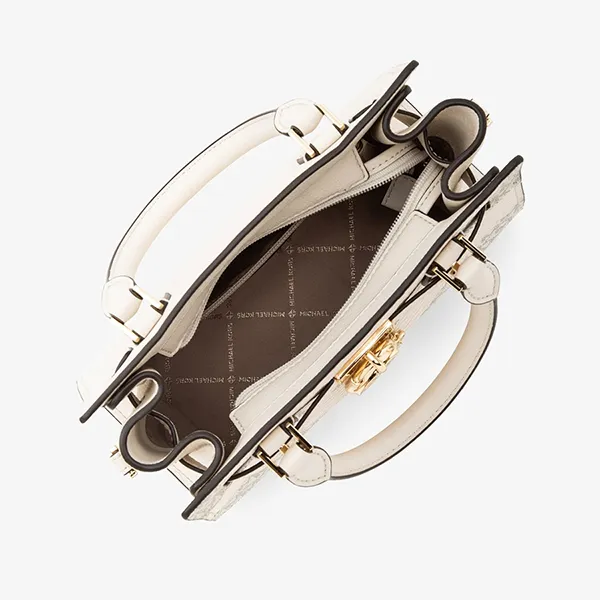 Túi Đeo Chéo Nữ Michael Kors MK Hamilton Small Satchel Shoulder Crossbody Bag 35R4GHMS1L Màu Trắng - Túi xách - Vua Hàng Hiệu
