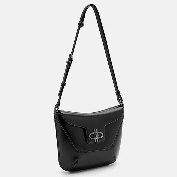 Túi Đeo Chéo Nữ Pedro Icon Leather Satchel Bag 76610074 Black Màu Đen - Túi xách - Vua Hàng Hiệu