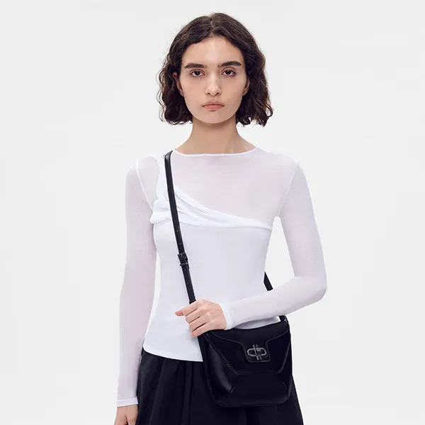 Túi Đeo Chéo Nữ Pedro Icon Leather Satchel Bag 76610074 Black Màu Đen - Túi xách - Vua Hàng Hiệu