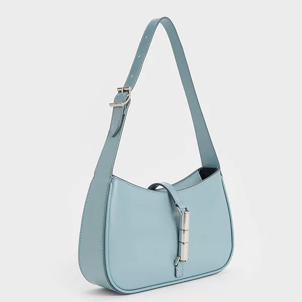 Túi Đeo Vai Nữ Charles & Keith CNK Cesia Metallic Accent Shoulder Bag Slate Green 20151158 Màu Xanh