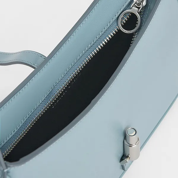 Túi Đeo Vai Nữ Charles & Keith CNK Cesia Metallic Accent Shoulder Bag Slate Green 20151158 Màu Xanh