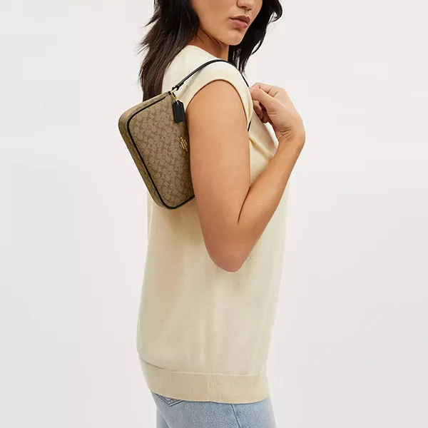 Túi Đeo Vai Nữ Coach Nolita 19 In Colorblock Signature Canvas CS445 Màu Nâu Phối Đen