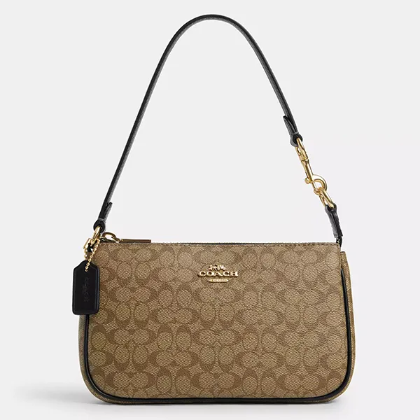 Túi Đeo Vai Nữ Coach Nolita 19 In Colorblock Signature Canvas CS445 Màu Nâu Phối Đen