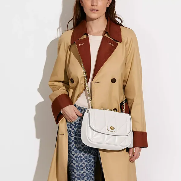 Túi Đeo Vai Nữ Coach Pillow Madison Shoulder Bag With Quilting C8560 Màu Trắng