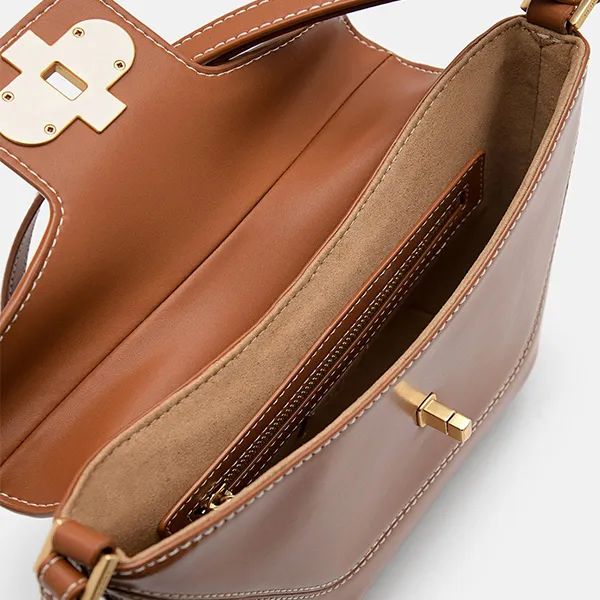 Túi Đeo Chéo Nữ Pedro Icon Leather Satchel Bag 76610074 Cognac Màu Nâu - Túi xách - Vua Hàng Hiệu