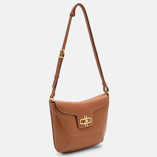 Túi Đeo Chéo Nữ Pedro Icon Leather Satchel Bag 76610074 Cognac Màu Nâu - Túi xách - Vua Hàng Hiệu