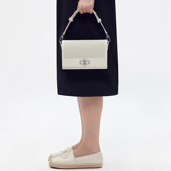 Túi Đeo Vai Nữ Pedro Icon Leather Shoulder Bag Chalk 76610073 Màu Trắng Kem