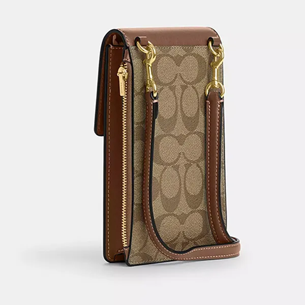Túi Đựng Điện Thoại Nữ Coach North South Phone Crossbody In Signature Canvas CM234 Màu Nâu Be - Túi xách - Vua Hàng Hiệu