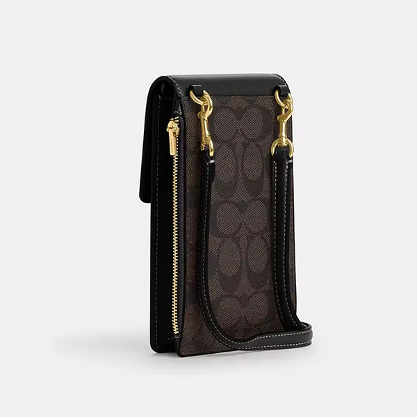 Túi Đựng Điện Thoại Nữ Coach North South Phone Crossbody In Signature Canvas CM234 Màu Nâu Đen - Túi xách - Vua Hàng Hiệu