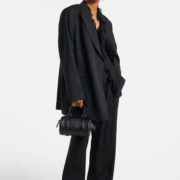 Túi Trống Nữ Marc Jacobs The Leather Mini Duffle Black Bag 2S4HCR032H02 Màu Đen